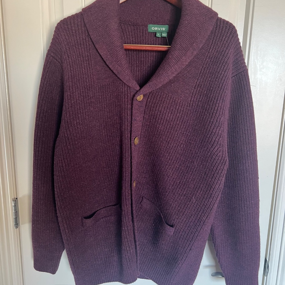 Orvis mens  shawl collar cardigan sweater